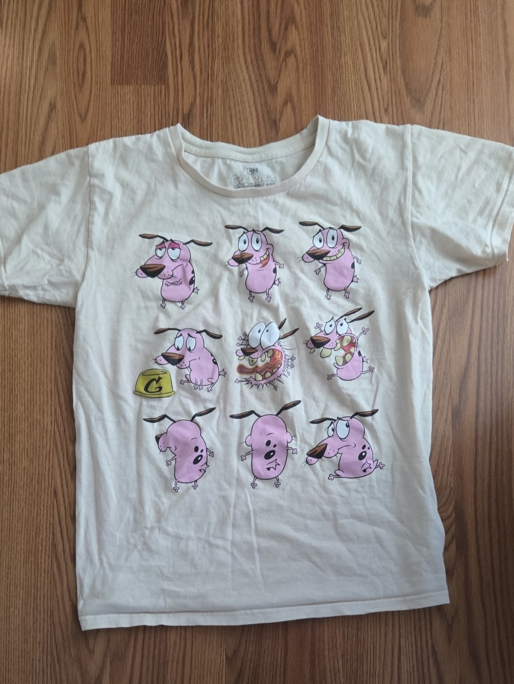 Cartoon Courage the Cowardly Dog Graphic Tee - Light Tan